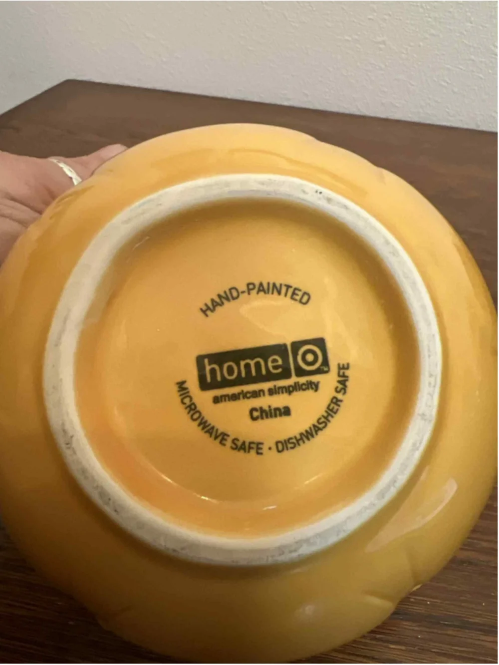 Home American Simplicity Hand-Painted Yellow Petal Bowl 6” Ceramic Flower Design